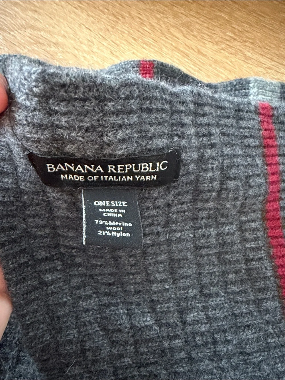 Banana Republic Charcoal Gray Striped Men’s Shorts with Red Accent